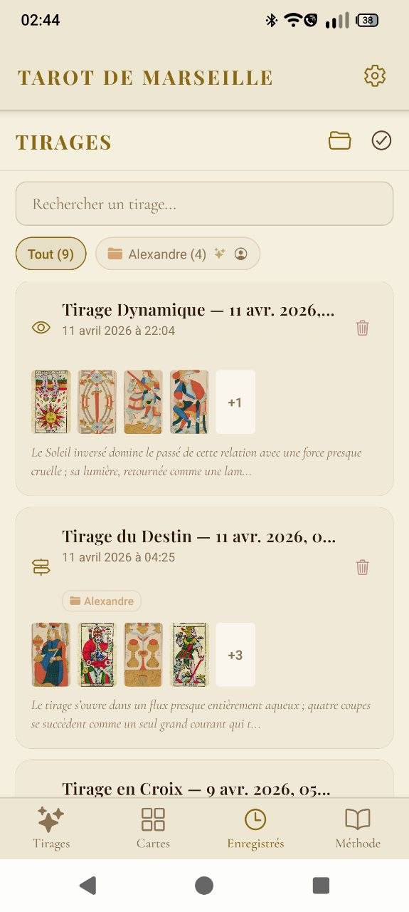 Historique des tirages groupés par dossier personnel