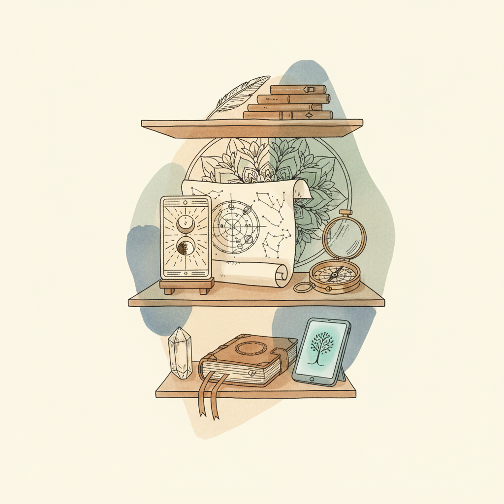 Bibliothèque d'atelier présentant six outils numériques